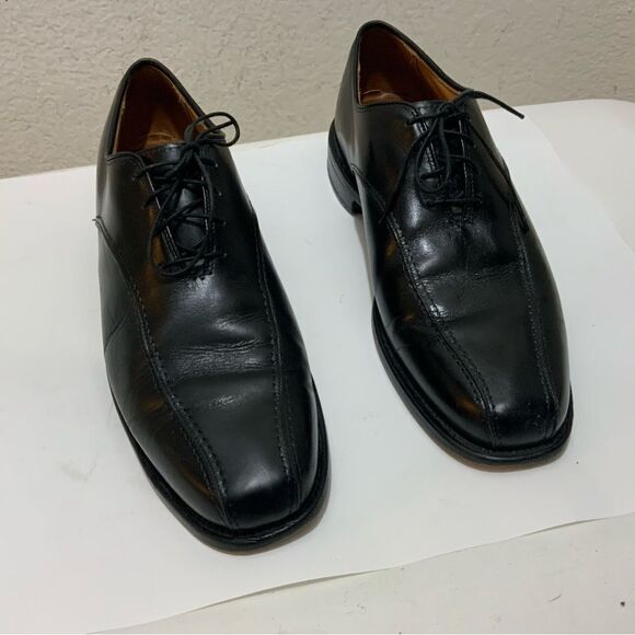 Allen Edmonds 2402 SAXON Bicycle Toe Black Oxford Dress Shoes Men’s Sz 9 C USA - Picture 3 of 16